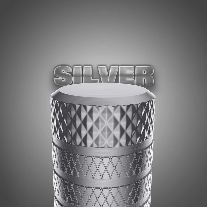 Silver Tire Valve Stem Caps, Universal Fit, 4-Pack