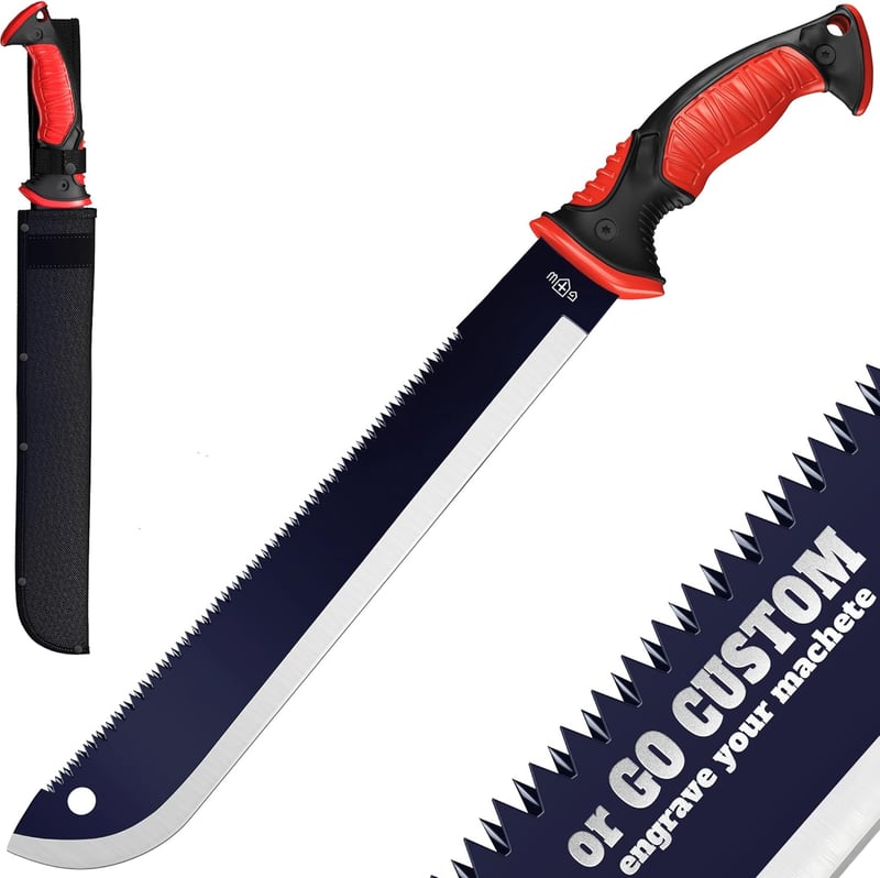 19” Survival Machete with Serrated Blade & Sheath