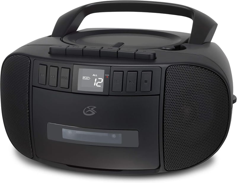 AM/FM Boombox with CD & Cassette Player, Black