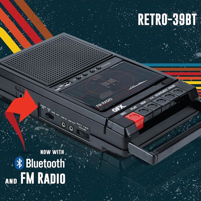 Retro Bluetooth Cassette Recorder with FM Radio