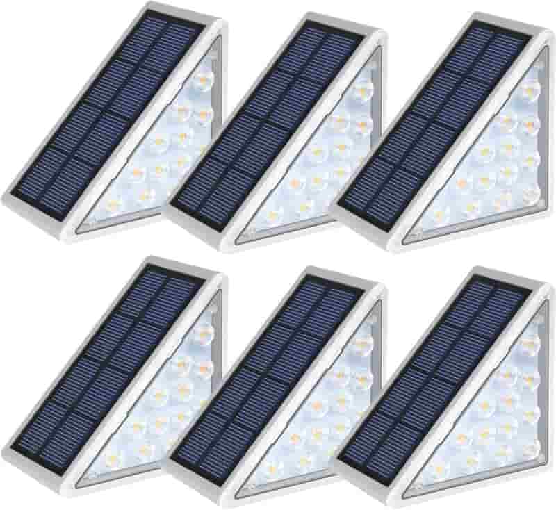 Outdoor LED Solar Step Lights, IP67 Waterproof, 6-Pack
