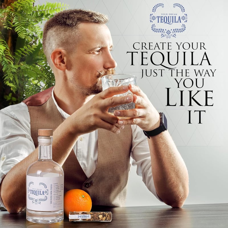 Tequila Infusion Kit with Bottles & Botanicals – Gift for Men & Women