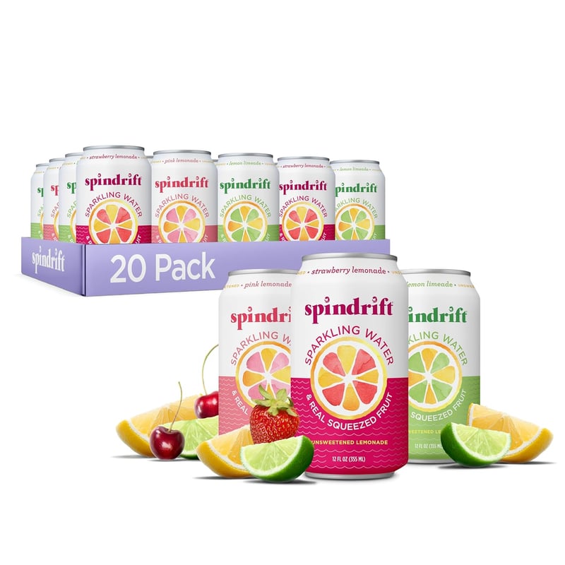 Spindrift Lemonade Variety Pack, 12 Fl Oz, 3 Flavors, 20 Count