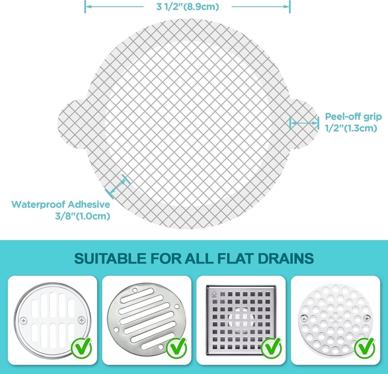 Disposable Shower Drain Hair Catcher 25-Pack