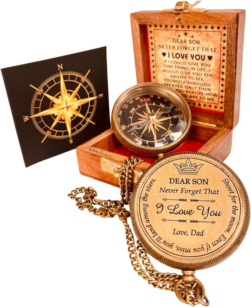 Engraved Compass Gift for Employees - Thoreau Quote