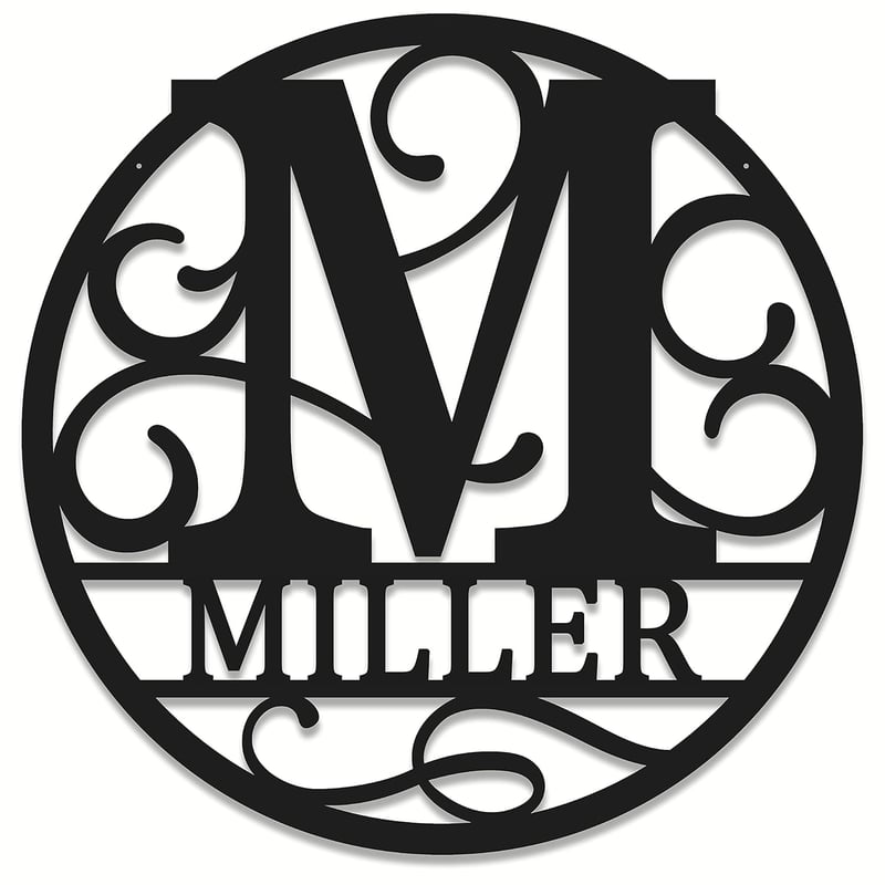 Wedding Metal Monogram Family Name Sign