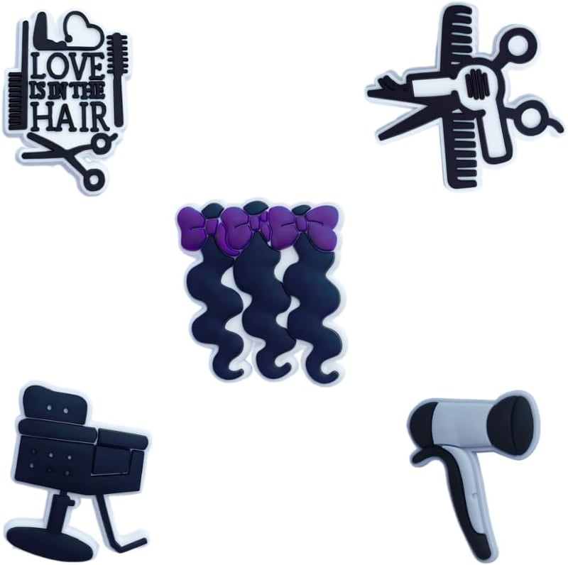 Hairdresser Shoe Charms Gift Set for Kids, Teens & Adults (5-Pack)