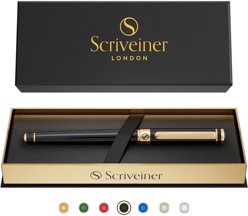 Luxury Black Rollerball Pen with Gold Plating & Schmidt Ink