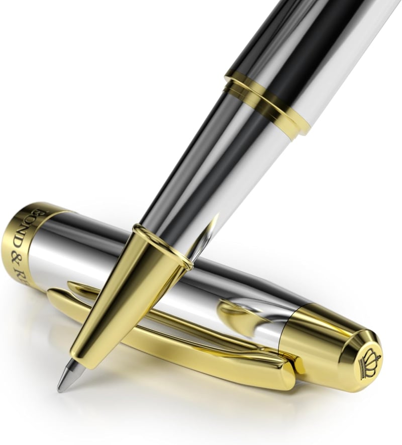 24K Gold & Silver Luxury Rollerball Pen – Gift for Men & Women