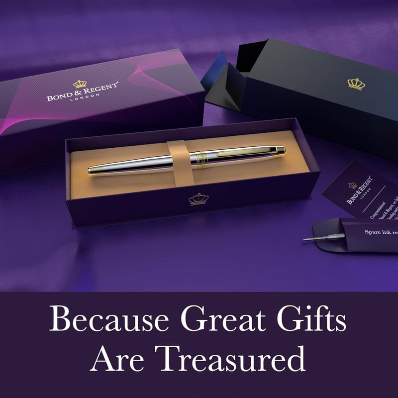 24K Gold & Silver Luxury Rollerball Pen – Gift for Men & Women