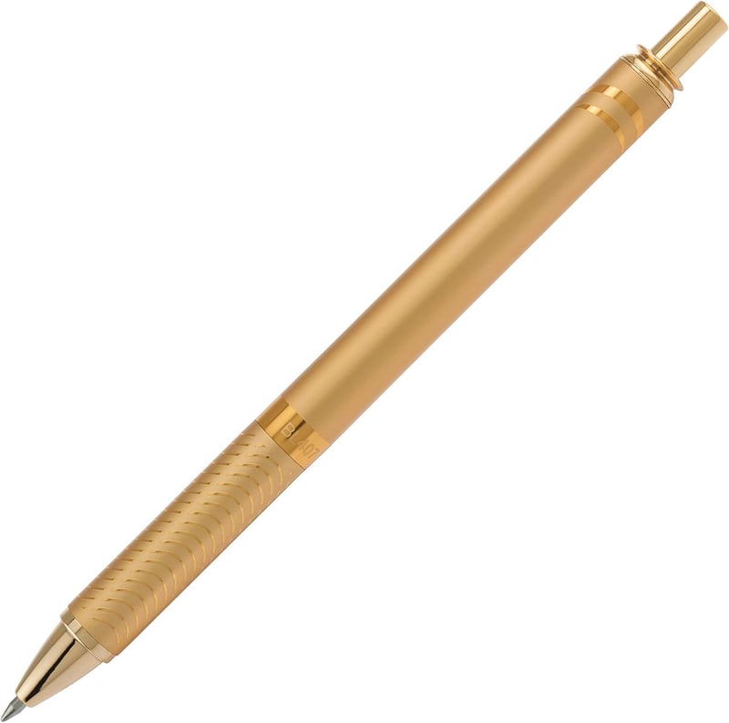 Luxury Retractable Gel Pen, Gold Barrel, Black Ink, Gift Box