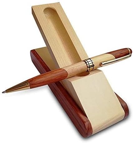 Luxury Wooden Ballpoint Pen Set with Case and Gel Refills