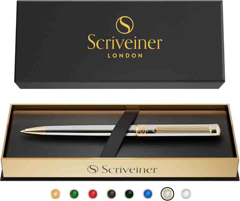 Luxury Silver Ballpoint Pen with 24K Gold Finish for Professionals