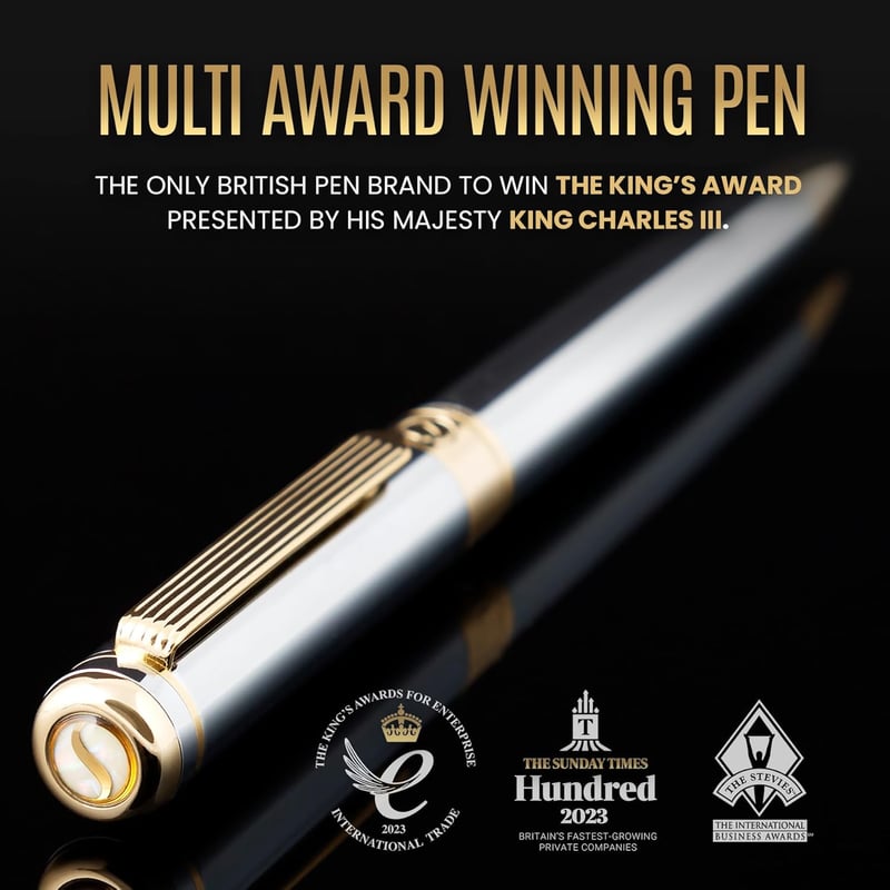 Luxury Chrome Ballpoint Pen with 24K Gold Finish