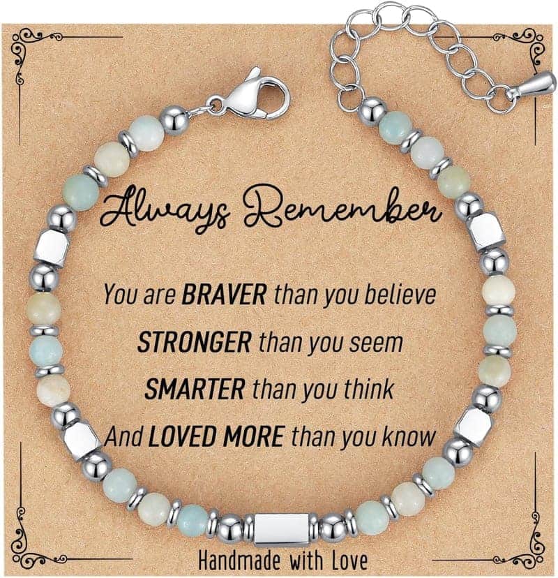 Graduation Gemstone Bracelet with Inspirational Card