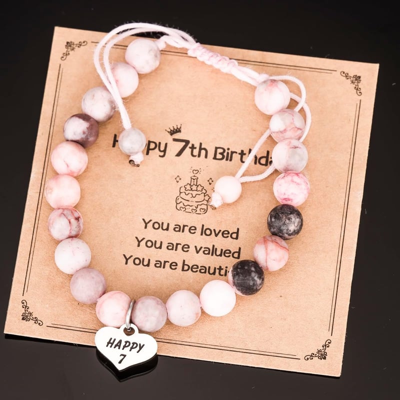 7th Birthday Bracelet for Kids