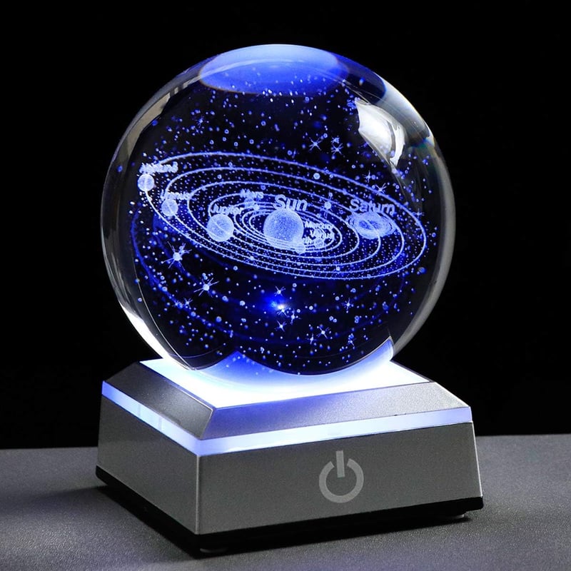 Birthday Crystal Ball 3D Solar System Lamp for Men