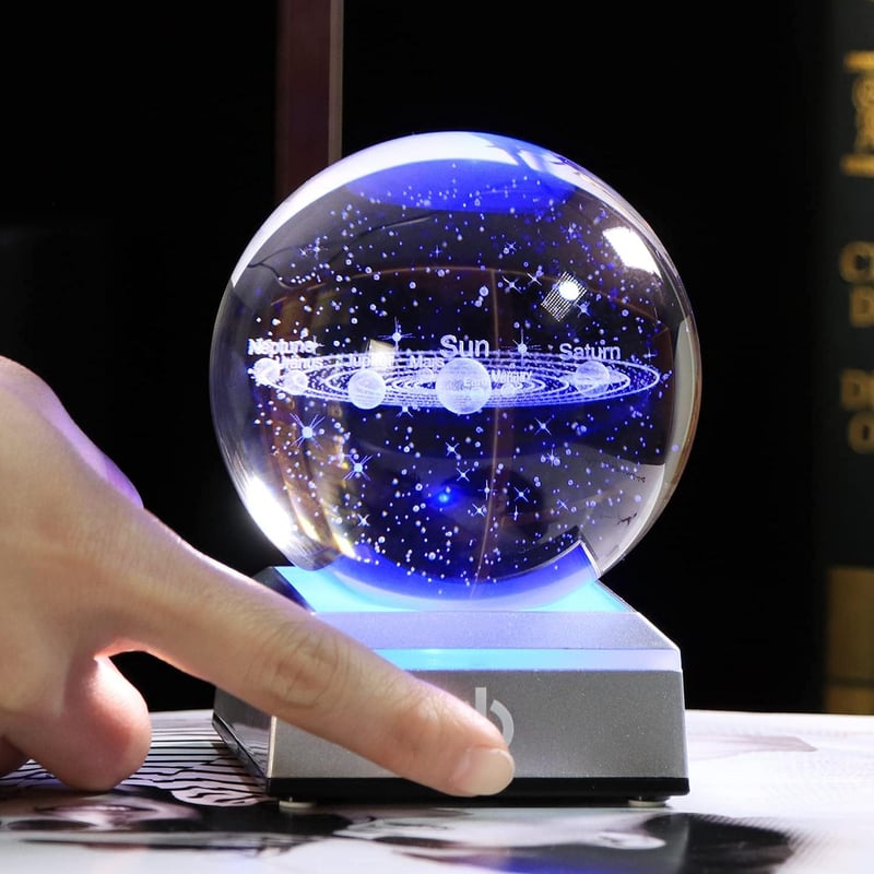 Birthday Crystal Ball 3D Solar System Lamp for Men