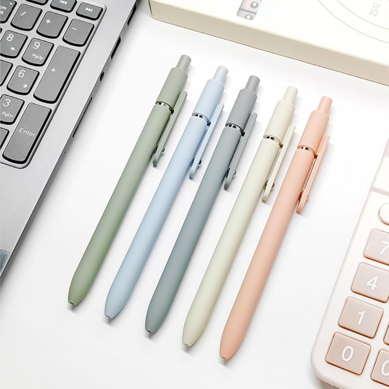 High-End Gel Pens Set, 0.5mm Black Ink, 5 Pcs for Journaling