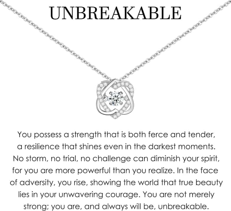 Inspirational Infinity Hearts Necklace for Women - Strength Gift