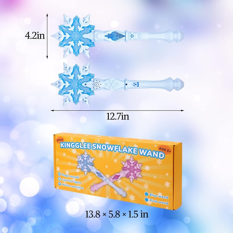 Princess Party Magic Snowflake Wands - 2 Piece Set