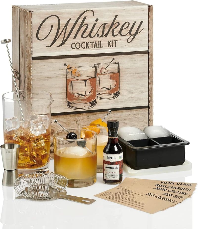Cocktail Kit with Glasses & Bar Tools