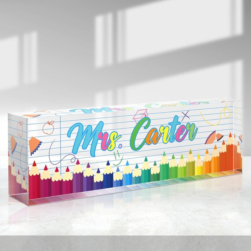 Personalized Acrylic Desk Name Plate – Office & Teacher Gift