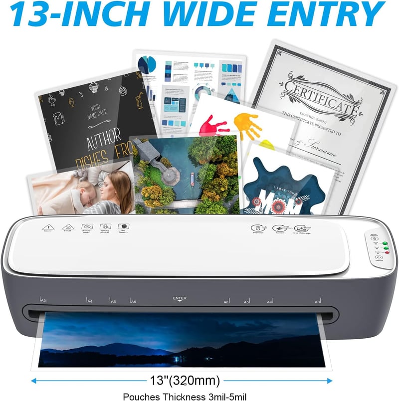 13-Inch Thermal Laminator with Laminating Sheets