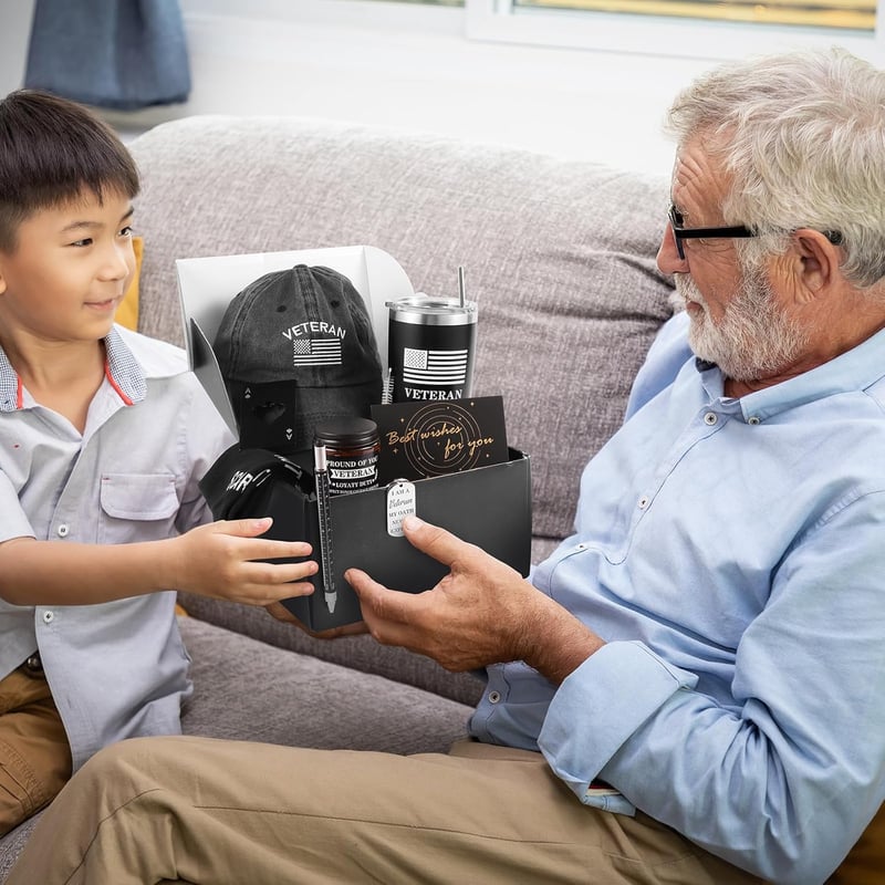 Memorial Day Veteran Gift Set: Tumbler, Socks, Cap