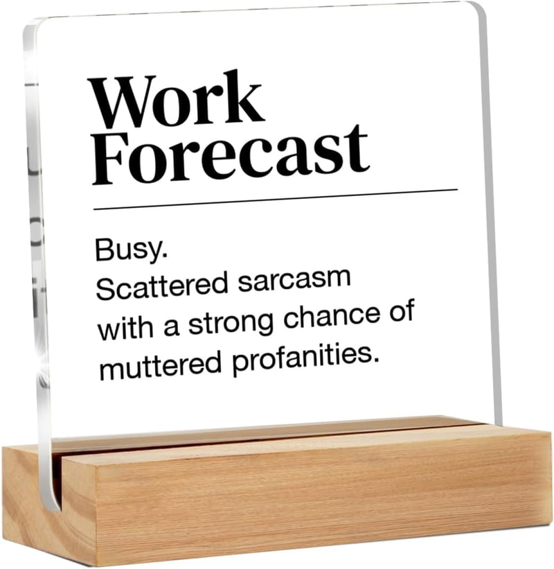 Funny Desk Sign – Humorous Acrylic Décor for Office Cubicles