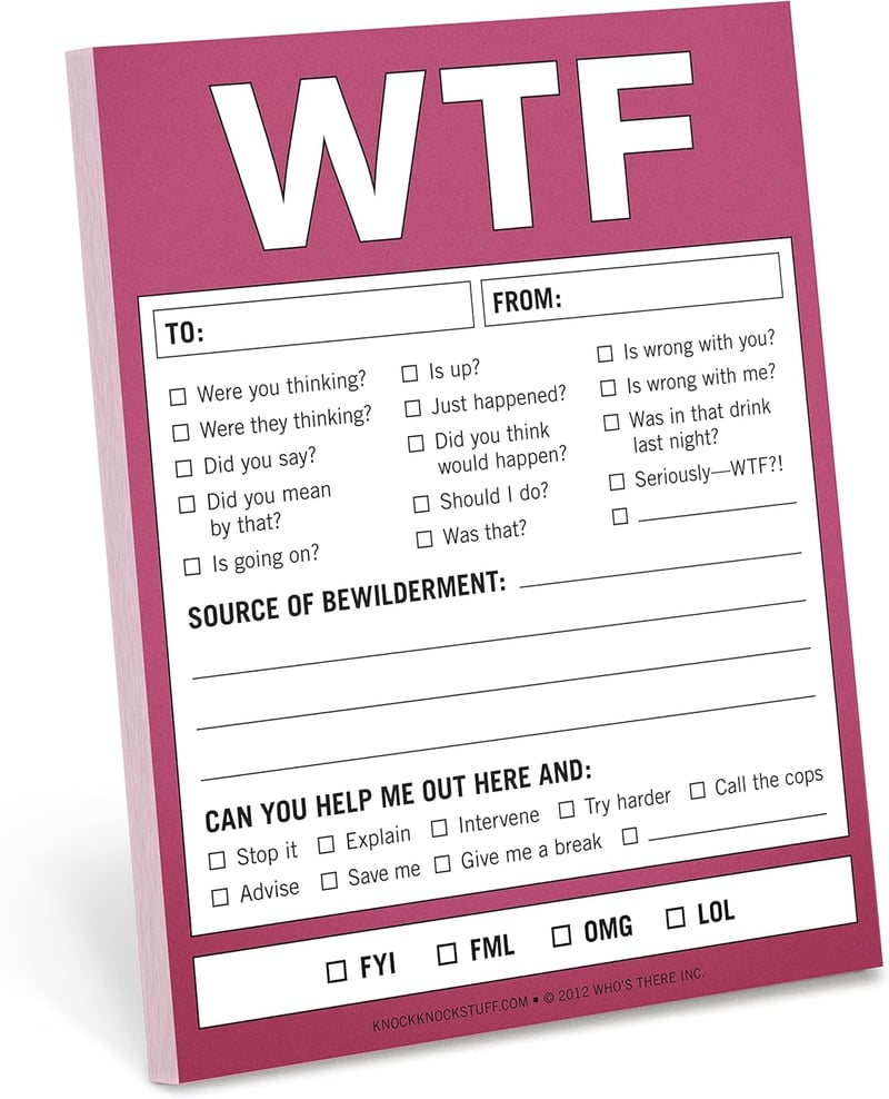 WTF Notes Checklist Memo Pad, 50 Sheets