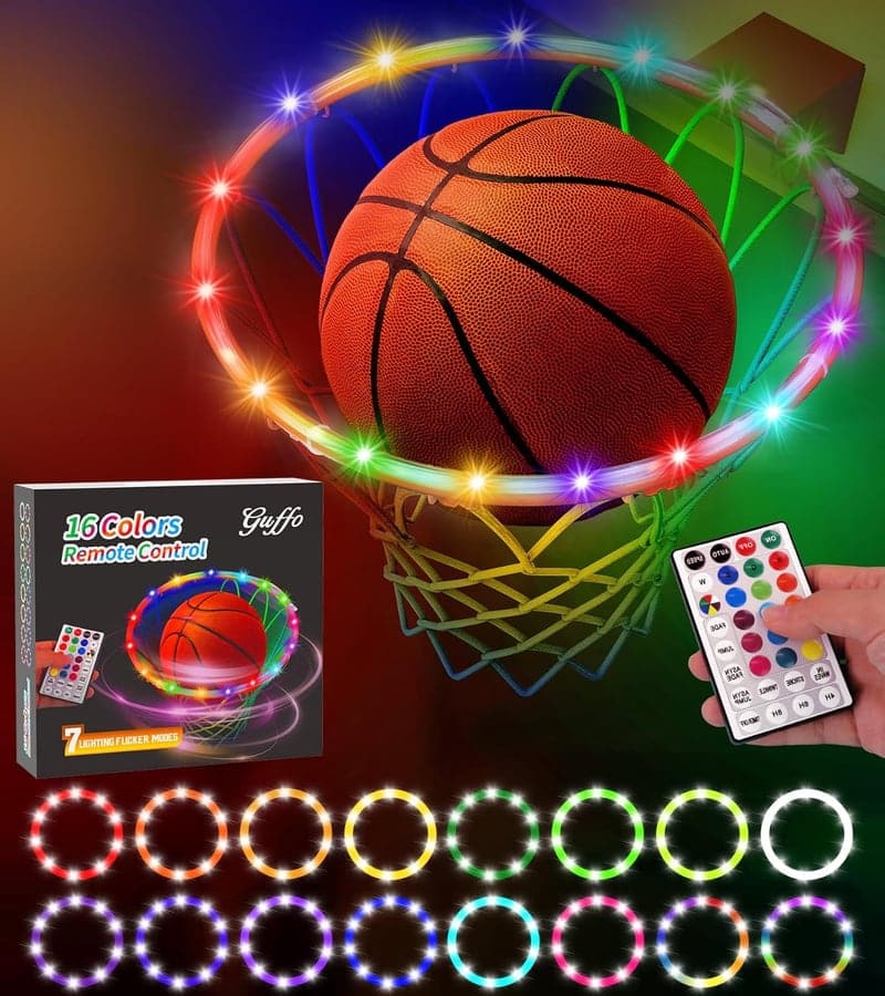 Christmas LED Basketball Hoop Light, Waterproof, Remote-Controlled