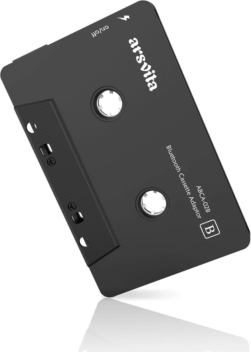 Bluetooth Cassette Receiver for Car Audio, Wireless Adapter, Black
