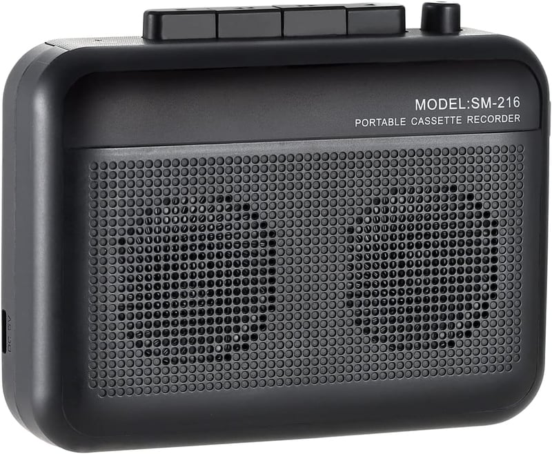 Bluetooth Cassette Player & Recorder with Speaker, Black