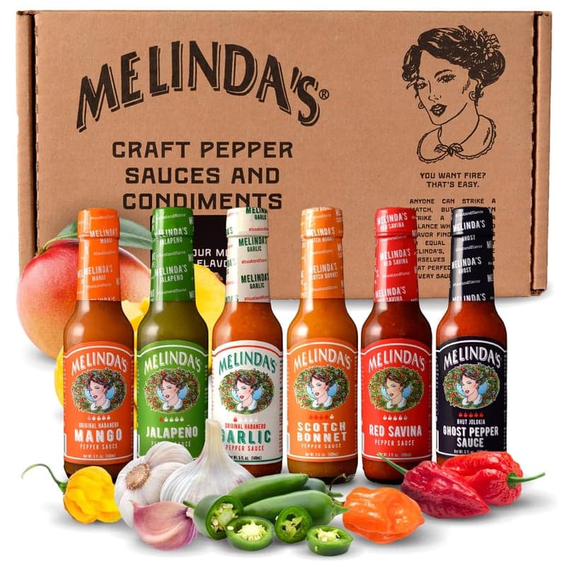 Gourmet Hot Sauce Gift Set - Assorted Flavors & Spice Levels, 6-Pack