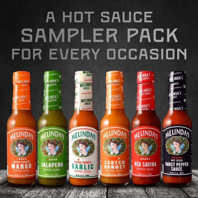Gourmet Hot Sauce Gift Set - Assorted Flavors & Spice Levels, 6-Pack