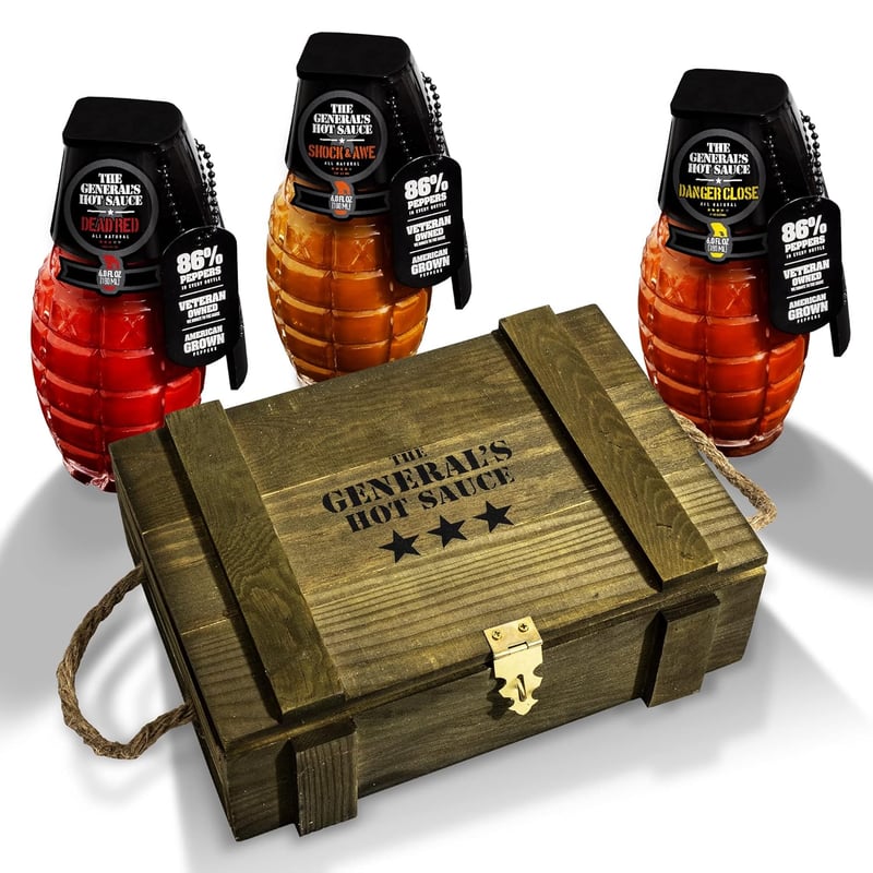 Gift Set: 3-Star Hot Sauce Ammo Crate – Veteran-Owned