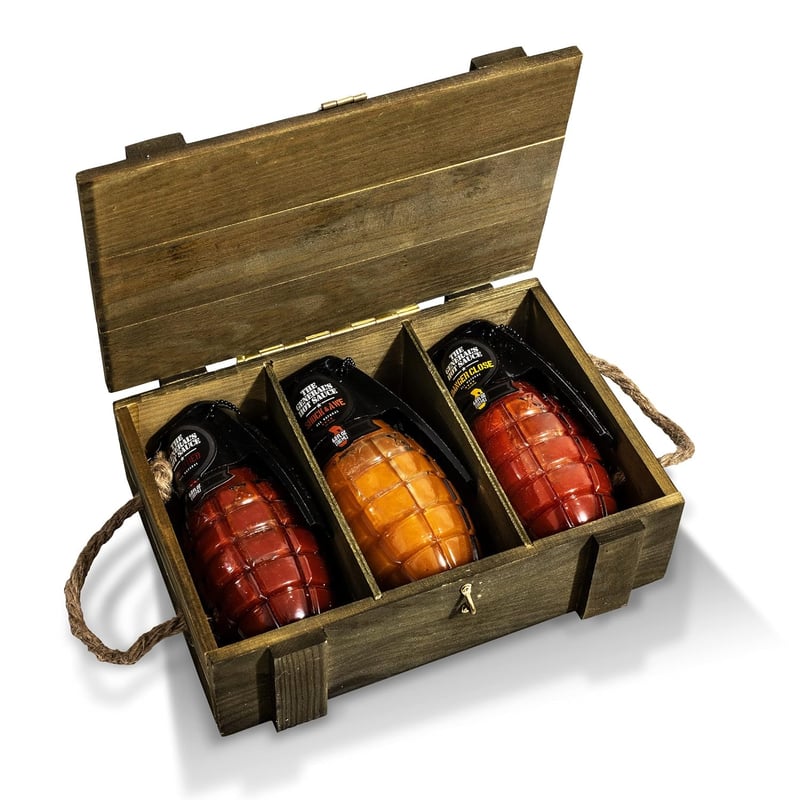 Gift Set: 3-Star Hot Sauce Ammo Crate – Veteran-Owned