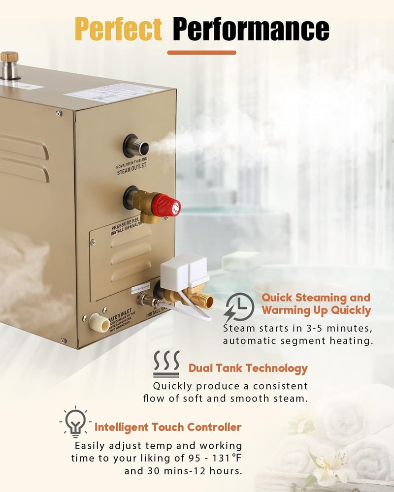 Commercial 10.5KW Self-Draining Steam Bath Generator