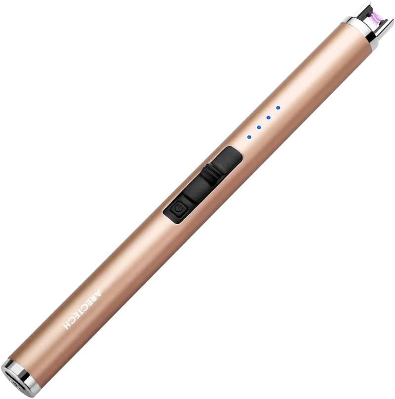 Birthday Gift Arc Plasma Candle Lighter, Champagne Gold