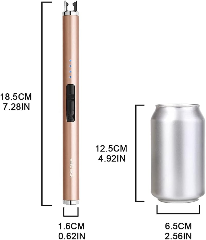 Birthday Gift Arc Plasma Candle Lighter, Champagne Gold