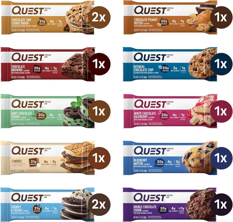 Quest Protein Bars Variety Pack, High Protein & Keto, 12 Count