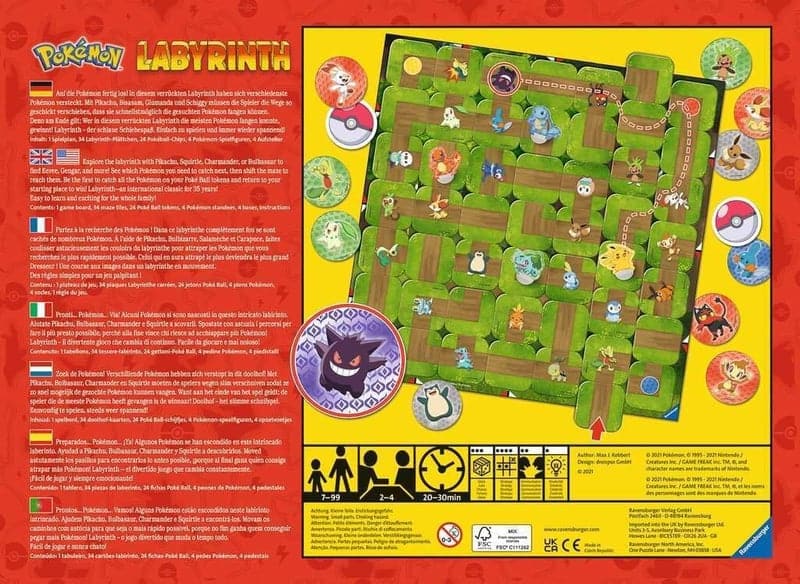 Pokemon Labyrinth Board Game for Families, Ages 7+
