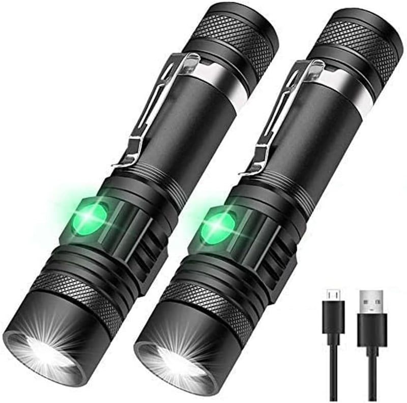 Rechargeable LED Tactical Flashlight, 2000lm, Waterproof, Zoomable