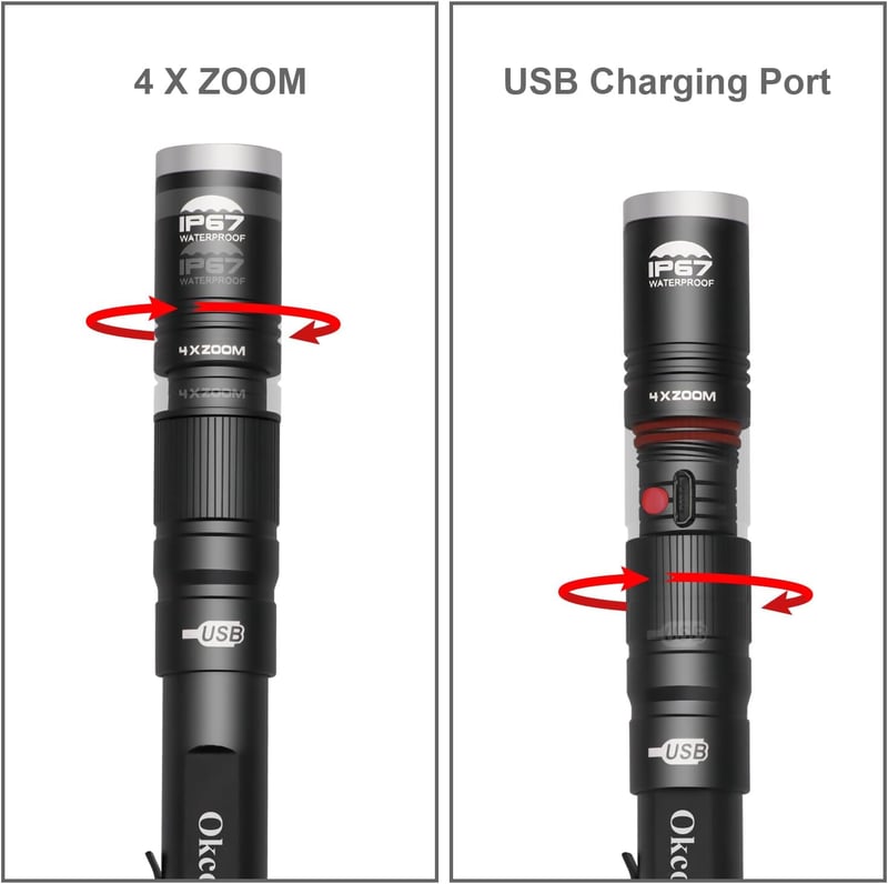 Rechargeable Waterproof Pen Light with Pocket Clip for Work & Repair