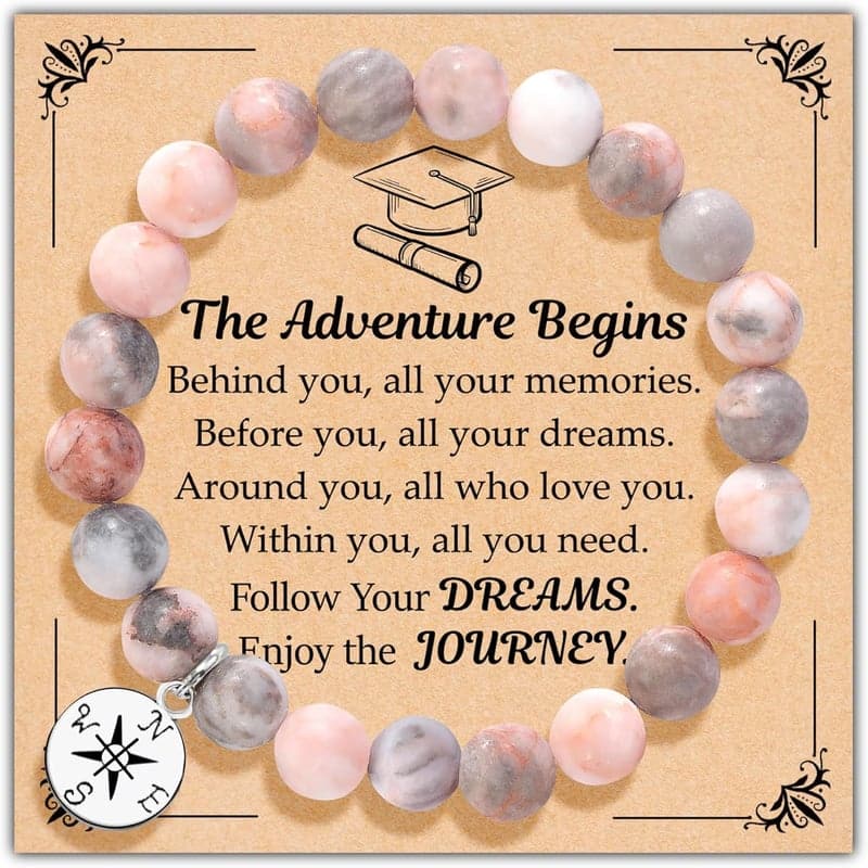 2025 Graduation Bracelet with Compass Charm & Message Card for Women
