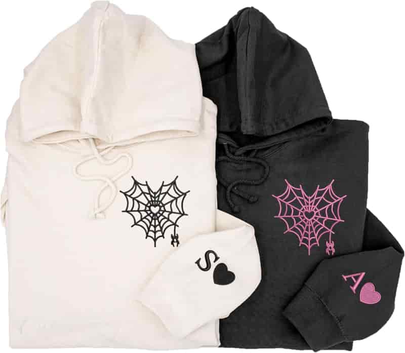 Halloween Couple's Embroidered Matching Hoodies