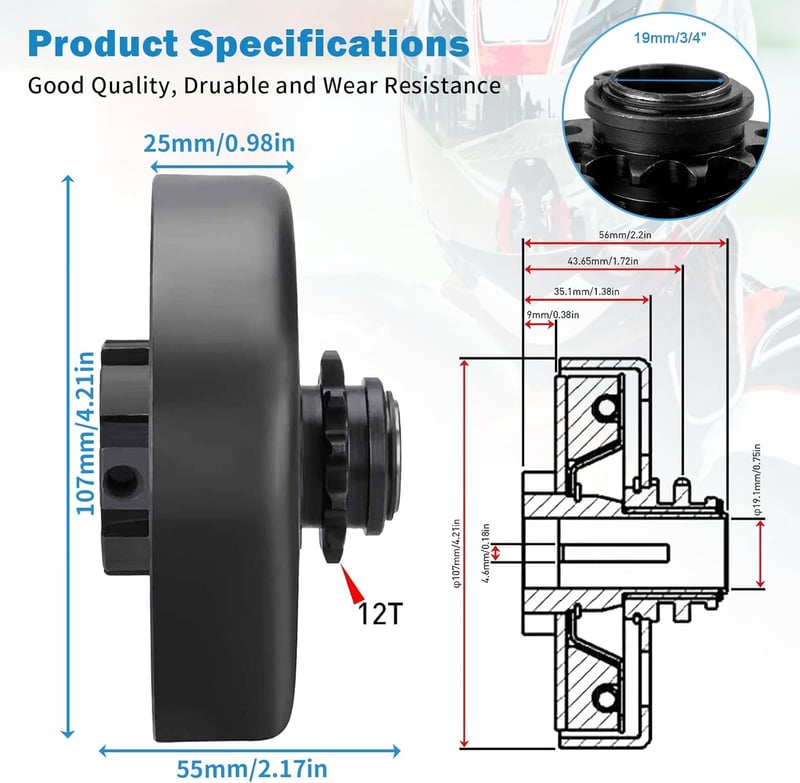 Go Kart Centrifugal Clutch 3/4