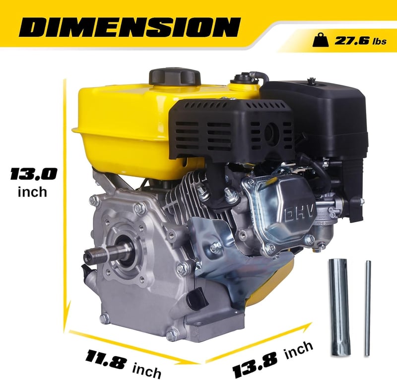 7HP 212cc Gas Engine, Horizontal Shaft, Recoil Start