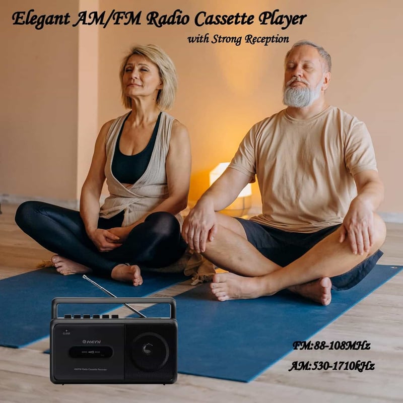 Portable Cassette Player Boombox with AM/FM Radio & Recorder